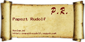 Papszt Rudolf névjegykártya