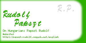 rudolf papszt business card